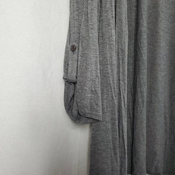 AGB 2X Plus Gray Open Front Cardigan Sweater - Picture 2 of 8